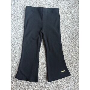 DKNY Girls‎ Black Ribbed Flare Leggings Pants Size 2T